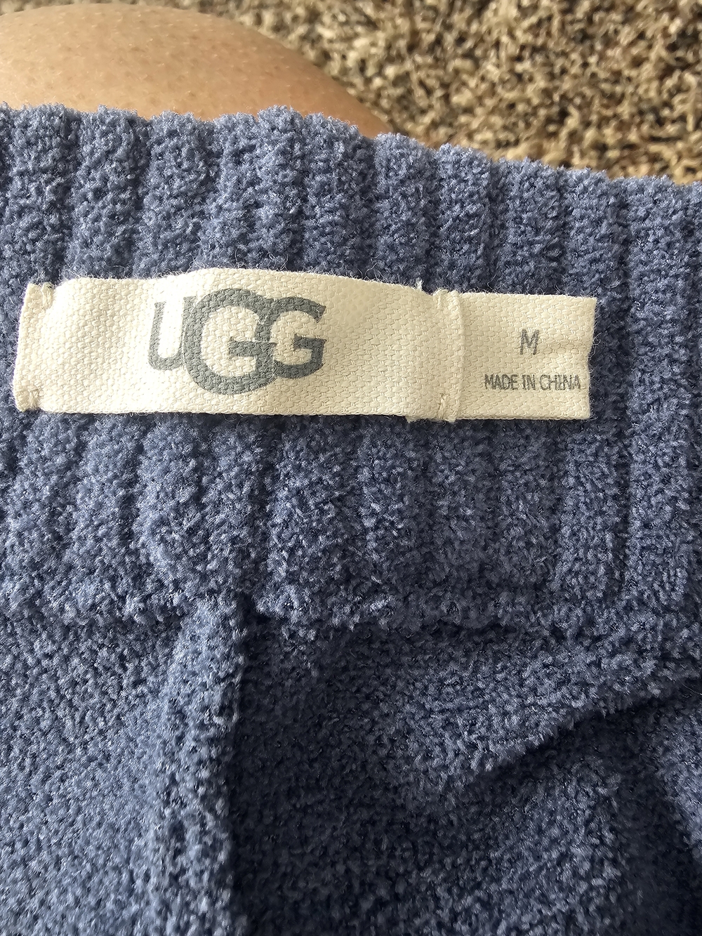 UGG Wide-Leg Knit Pants in Navy Blue - Picture 4 of 4